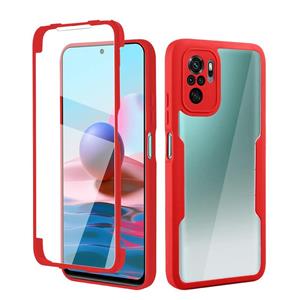 huismerk For Xiaomi Redmi Note 10 / Note 10s Acrylic + TPU 360 Degrees Full Coverage Shockproof Phone Case(Red)