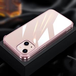 Sulada Metal Frame + Nano Glass + TPU Telefooncase voor iPhone 13 (Pink)