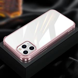 Sulada Metal Frame + Nano Glass + TPU Telefooncase voor iPhone 13 Pro (Pink)