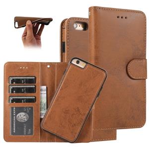 huismerk Voor iPhone 6 KLT888-2 Retro 2 in 1 Afneembare Magnetische Horizontale Flip TPU + PU Lederen case met Holder & Card Slots & Photo Frame & Wallet(Brown