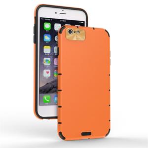 huismerk Voor iPhone 6 Plus & 6s Plus Shockproof Grain PC + TPU Case(Orange)