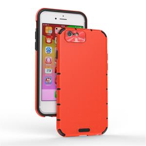 huismerk Voor iPhone 6 / 6s Shockproof Grain PC + TPU Case(Rood)