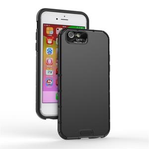 huismerk Voor iPhone 6 / 6s Shockproof Grain PC + TPU Case(Zwart)