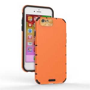 huismerk Voor iPhone 6 / 6s Shockproof Grain PC + TPU Case(Oranje)