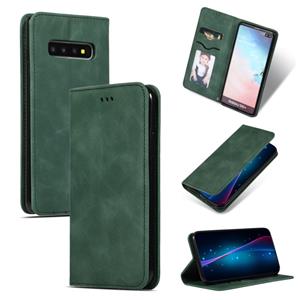 huismerk Retro huid voelen Business magnetische horizontale Flip lederen case voor Samsung Galaxy S10 plus (Army Green)