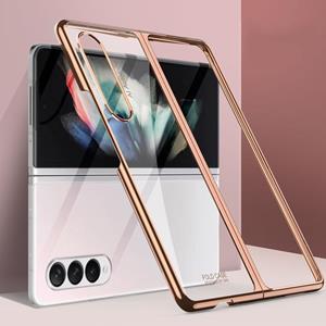 Voor Samsung Galaxy Z Fold3 5G GKK Rechte rand Phantom TPU + Plating Beschermhoes (ROSE GOUD)