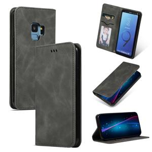 huismerk Retro huid voelen Business magnetische horizontale Flip lederen case voor Samsung Galaxy S9 (donkergrijs)