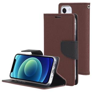 goospery Goosspery Fancy Diary Cross Pattern Horizontale Flip Lederen Case met Houder & Card Slots & Portemonnee voor iPhone 13 Mini (Brown)