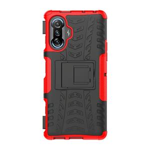 huismerk Voor Xiaomi Redmi K40 Gaming Text Texture Shockproof TPU + PC-beschermhoes met houder