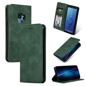 huismerk Retro huid voelen Business magnetische horizontale Flip lederen case voor Samsung Galaxy S9 (Army Green)