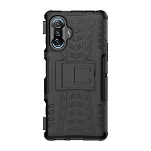 huismerk Voor Xiaomi Redmi K40 Gaming Text Texture Schokbestendige TPU + PC-beschermhoes met houder