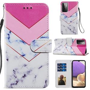 huismerk Voor Samsung Galaxy A72 5G / 4G geschilderd patroon Horizontale flip lederen tas met houder & kaart slots & fotolijst (rook marmer)