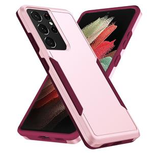 huismerk Voor Samsung Galay S21 Ultra 5G Pioneer Armor Heavy Duty PC + TPU Shockproof Case (Roze)