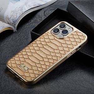 fierreshann Fierre Shann Python Textuur Electroplating PU -telefoonhoesje voor iPhone 13