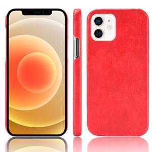 huismerk Voor iPhone 12 mini Shockproof Litchi Texture PC + PU Case(Rood)