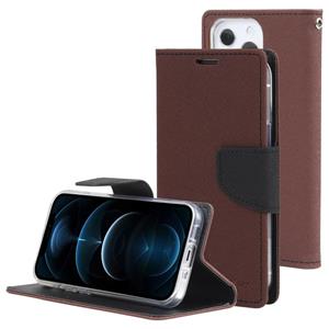 goospery Goosspery Fancy Diary Cross Pattern Horizontale Flip Lederen Case met Houder & Card Slots & Portemonnee voor iPhone 13 Pro Max (Brown)