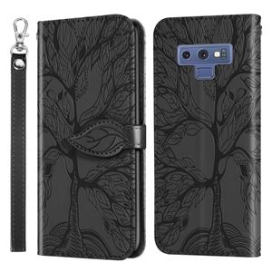 huismerk Voor Samsung Galaxy Note9 Life of Tree Embossing Pattern Horizontale Flip Lederen Case met Holder & Card Slot & Wallet & Photo Frame & Lanyard(Zwart)