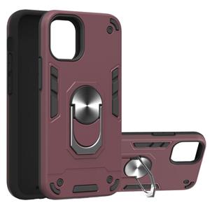 huismerk Voor iPhone 12 mini Armour Series PC + TPU beschermhoes met ringhouder (Wnie Red)