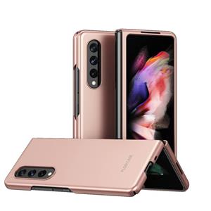 huismerk Voor Samsung Galaxy Z Fold3 5G Huid Voel Frosted Electroplating Opvouwbare PC-beschermhoes (Rose Gold)