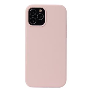 huismerk Voor iPhone 12 mini Solid Color Liquid Siliconen Schokbestendige beschermhoes (Zandroze)