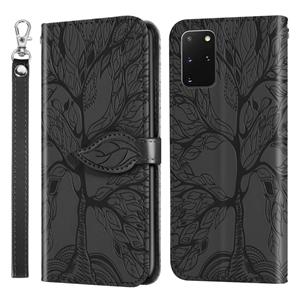 huismerk Voor Samsung Galaxy S20+ Life of Tree Embossing Pattern Horizontale Flip Lederen Case met Holder & Card Slot & Wallet & Photo Frame & Lanyard(Zwart)