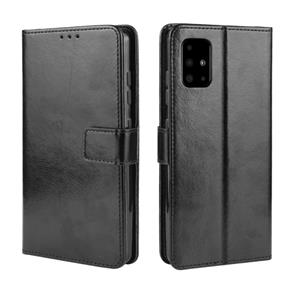 huismerk Voor Galaxy S20+ Retro Crazy Horse Texture Horizontal Flip Leather Case met Holder & Card Slots & Photo Frame(Black)