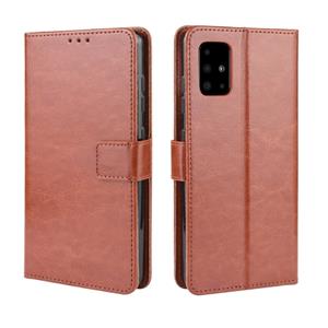 huismerk Voor Galaxy S20+ Retro Crazy Horse Texture Horizontal Flip Leather Case met Holder & Card Slots & Photo Frame(Brown)