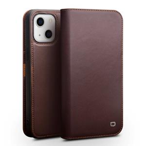 Qialino Business Horizontal Flip Lederen Case met Houder & Card Slots & Portemonnee voor iPhone 13 Mini (Brown)