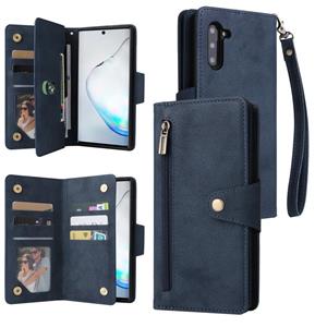 Voor Samsung Galaxy Note10 Klinknagel Gesp 9 kaarten Drie vouw leren telefooncase