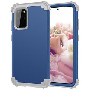 huismerk Voor Samsung Galaxy Note20 Ultra PC + Siliconen driedelige Shockproof Protection Case(Blauw)