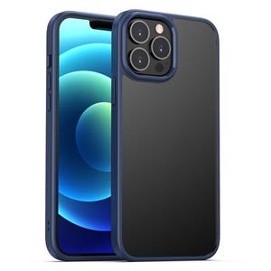 huismerk Helder acryl + TPU vier-hoek all-inclusive schokbestendig hoesje voor iPhone 13 Pro (blauw)