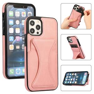 huismerk Ultradunne schokbestendige beschermhoes met houder voor iPhone 12 Mini (Rose Gold)