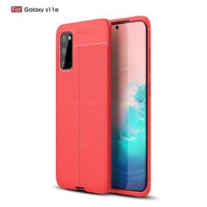 huismerk Voor Galaxy S20 Litchi Texture TPU Shockproof Case(Rood)