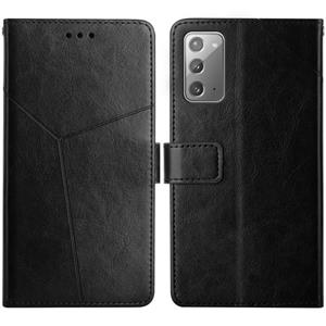 huismerk Voor Samsung Galaxy Note20 y Stitching Horizontale Flip Leren Case met Houder & Card Slots & Portemonnee & Fotolijst (Zwart)