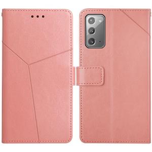 huismerk Voor Samsung Galaxy Note20 y Stitching Horizontale Flip Lederen Case met Houder & Card Slots & Portemonnee & Fotolijst (Rose Gold)