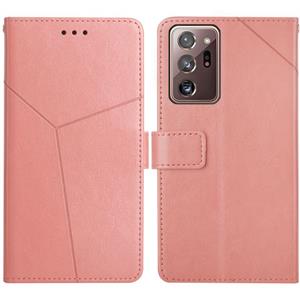 huismerk Voor Samsung Galaxy Note20 Ultra Y Stitching Horizontale Flip Leren Case met Houder & Card Slots & Portemonnee & Fotolijst (Rose Gold)