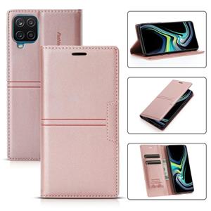 huismerk Voor Samsung Galaxy A42 5G DROOM Magnetische Zuigbedrijf Horizontale Flip PU Lederen Case met Houder & Card Slot & Portemonnee (Rose Gold)