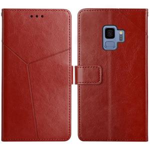 huismerk Voor Samsung Galaxy S9 Y Stitching Horizontale Flip Leren Case met Houder & Card Slots & Portemonnee & Photo Frame (Brown)