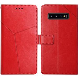 huismerk Voor Samsung Galaxy S10 Y Stitching Horizontale Flip Lederen Case met Houder & Card Slots & Portemonnee & Fotolijst