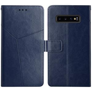 huismerk Voor Samsung Galaxy S10 Y Stitching Horizontale Flip Leren Case met Houder & Card Slots & Portemonnee & Fotolijst