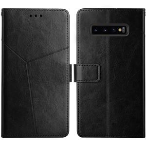 huismerk Voor Samsung Galaxy S10 Y Stitching Horizontale Flip Lederen Case met Houder & Card Slots & Portemonnee & Fotolijst (Zwart)