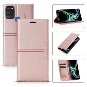 huismerk Voor Samsung Galaxy A21S DROOM Magnetische Zuigbedrijf Horizontale Flip PU Lederen Case met Houder & Card Slot & Portemonnee (Rose Gold)