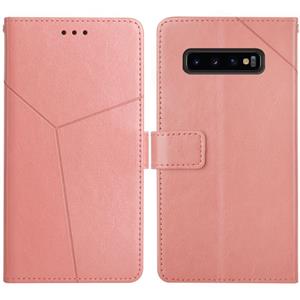 huismerk Voor Samsung Galaxy S10 Y Stitching Horizontale Flip Lederen Case met Houder & Card Slots & Portemonnee & Fotolijst (Rose Gold)