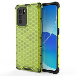 huismerk Voor Oppo Reno6 Pro 5G Shockproof Honeycomb PC + TPU-beschermhoes