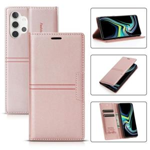 huismerk Voor Samsung Galaxy A32 5G DROOM Magnetische Zuigbedrijf Horizontale Flip PU Lederen Case met Houder & Card Slot & Portemonnee (Rose Gold)