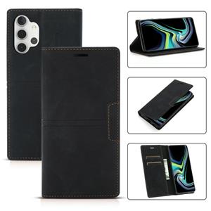 huismerk Voor Samsung Galaxy A32 5G DROOM Magnetische Zuigbedrijf Horizontale Flip PU Lederen Case met Houder & Card Slot & Portemonnee (Zwart)