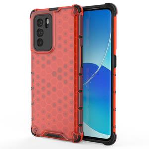 huismerk Voor Oppo Reno6 Pro 5G Shockproof Honeycomb PC + TPU-beschermhoes