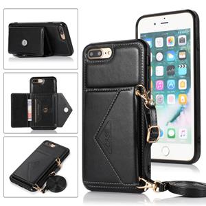 huismerk Multifunctionele Cross-body Card Bag TPU+PU Back Cover Case met Holder & Card Slot & Wallet Voor iPhone 6 / 6s(Zwart)