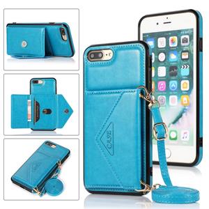 huismerk Multifunctionele Cross-body Card Bag TPU+PU Back Cover Case met Holder & Card Slot & Wallet Voor iPhone 6 / 6s(Blauw)