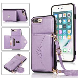 huismerk Multifunctionele Cross-body Card Bag TPU+PU Back Cover Case met Holder & Card Slot & Wallet Voor iPhone 6 / 6s(Paars)